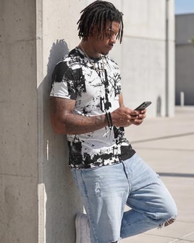 T Shirts for Men Graphic Tees Hipster Hip Hop Crewneck Casual Print Tops 8