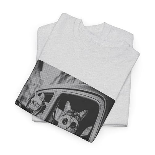 Funny Gangster Cat T-Shirt | Vintage Mobster Kitty with Gun Graphic Tee | Retro Mafia Humor Gift for Men & Women Ash 4