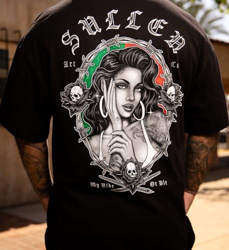 Sullen Men's My Ride or Die Choloha Capsule Tattoo Lifestyle Graphic Standard Cotton Short Sleeve Tee 7