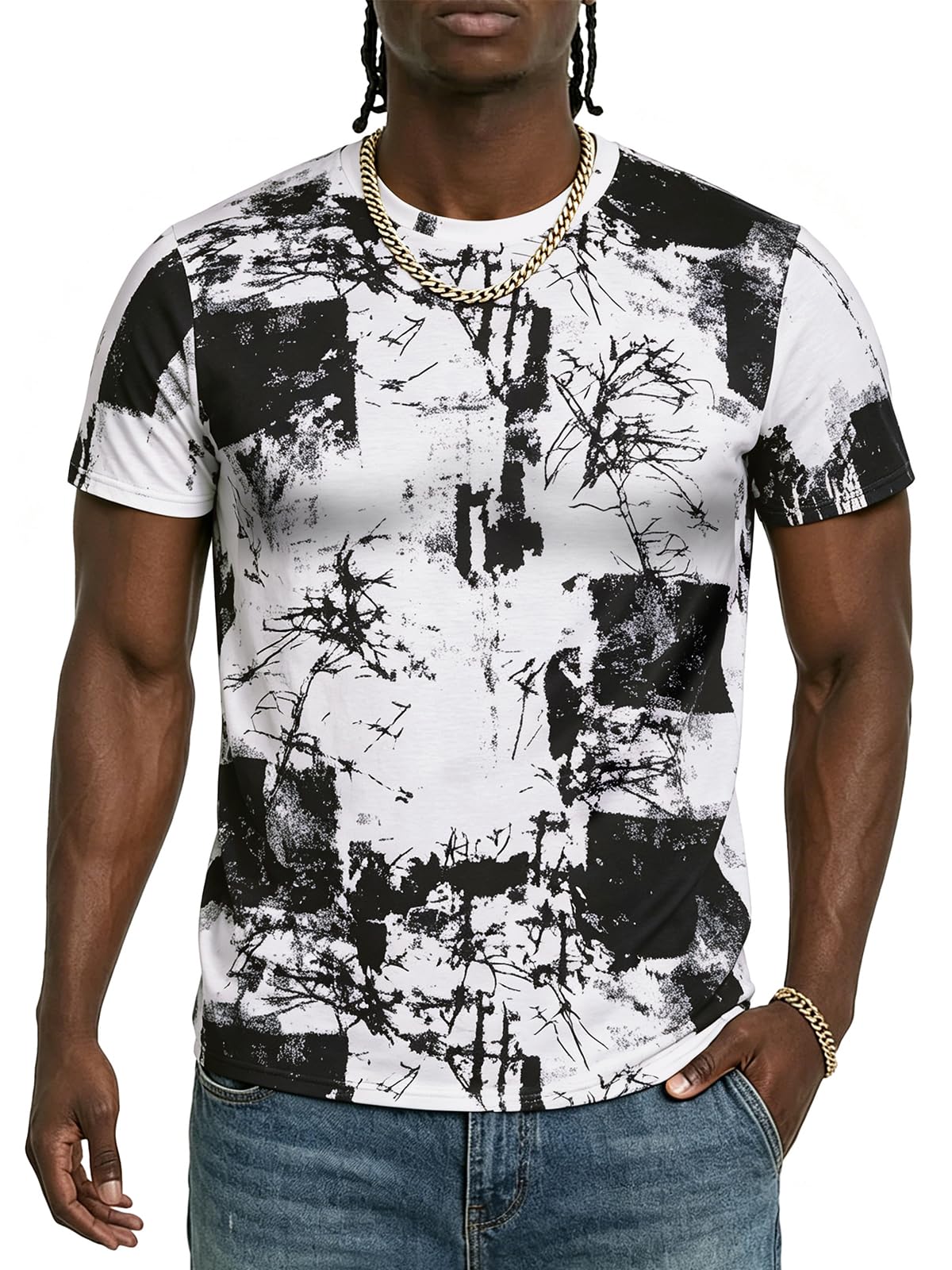 T Shirts for Men Graphic Tees Hipster Hip Hop Crewneck Casual Print Tops