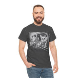 Funny French Bulldog T-Shirt | Vintage Gangster Frenchie Tee | Retro Mob Dog Graphic Gift for Men Women Dark Heather 3