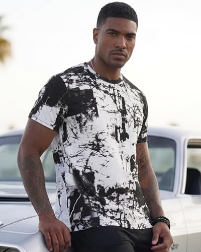T Shirts for Men Graphic Tees Hipster Hip Hop Crewneck Casual Print Tops 4