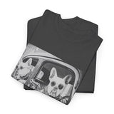 Funny French Bulldog T-Shirt | Vintage Gangster Frenchie Tee | Retro Mob Dog Graphic Gift for Men Women Dark Heather 4