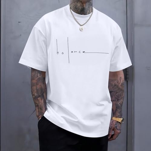 Mens Graphic T-Shirts Letter Print T-Shirt Streetwear Oversized Tshirts for Men Fashion Casual Shirts Summer Tees 5