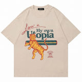 Vamtac Mens T Shirts Y2K Dropped Shoulder Short Sleeve Tiger Graphic Tee 7
