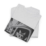 Funny Gangster Cat T-Shirt | Vintage Mobster Kitty with Gun Graphic Tee | Retro Mafia Humor Gift for Men & Women Ash 4