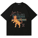 Vamtac Mens T Shirts Y2K Dropped Shoulder Short Sleeve Tiger Graphic Tee