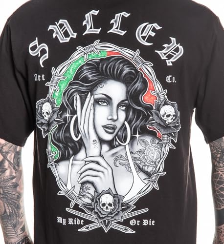 Sullen Men's My Ride or Die Choloha Capsule Tattoo Lifestyle Graphic Standard Cotton Short Sleeve Tee 5