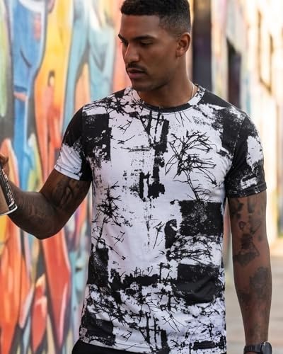 T Shirts for Men Graphic Tees Hipster Hip Hop Crewneck Casual Print Tops 3
