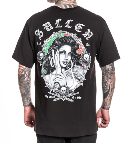 Sullen Men's My Ride or Die Choloha Capsule Tattoo Lifestyle Graphic Standard Cotton Short Sleeve Tee 2