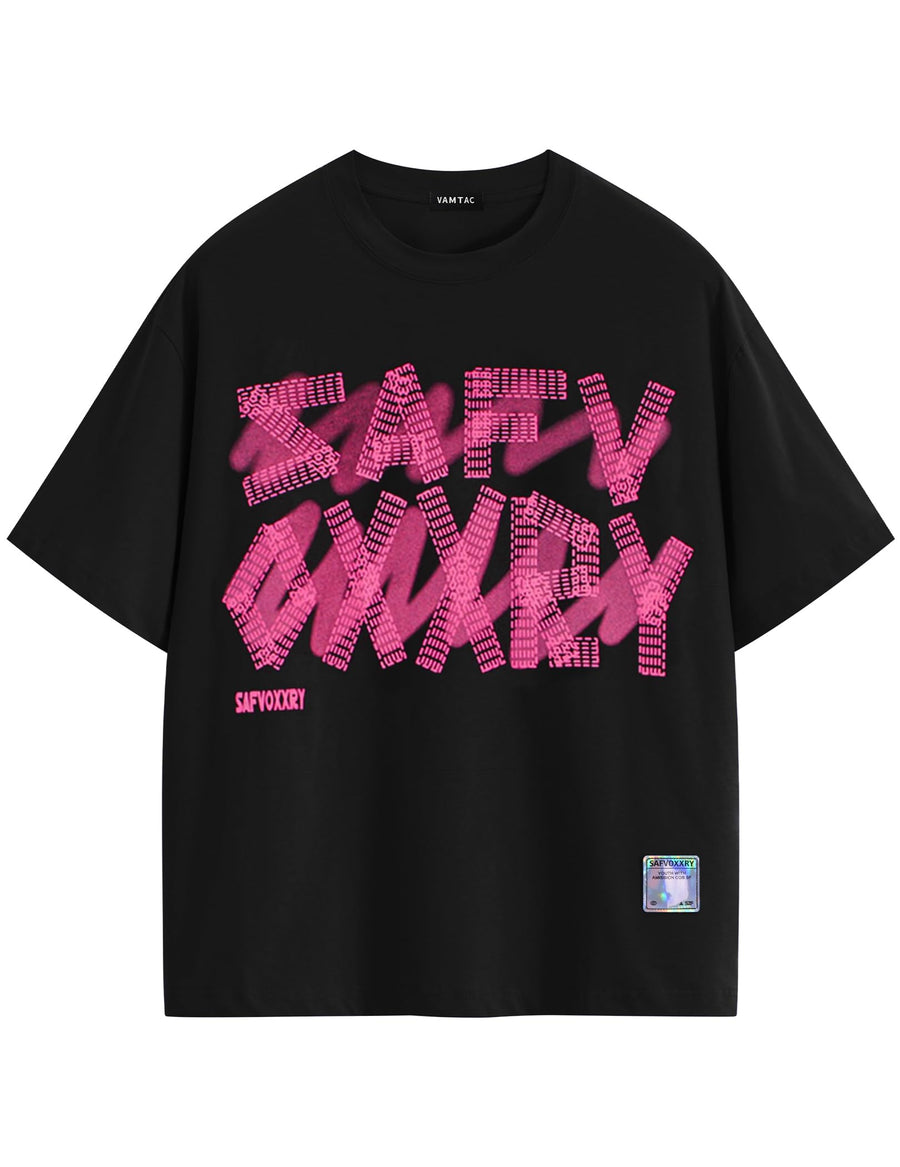 Vamtac Men's Oversized Letter Graphic T Shirt Y2K Vintage Tee Loose fit Urban Tee Streetwear Fashion Cotton Shirt 7