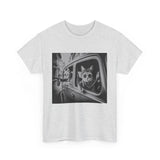 Funny Gangster Cat T-Shirt | Vintage Mobster Kitty with Gun Graphic Tee | Retro Mafia Humor Gift for Men & Women Ash
