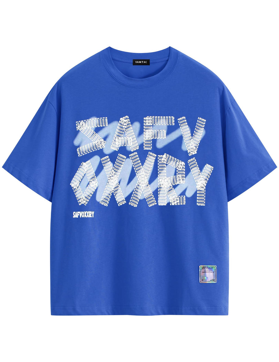 Vamtac Men's Oversized Letter Graphic T Shirt Y2K Vintage Tee Loose fit Urban Tee Streetwear Fashion Cotton Shirt 8