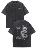 UOUA Men's Graphic Tees Washed Oversized Short Sleeve T-Shirts