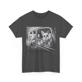 Funny French Bulldog T-Shirt | Vintage Gangster Frenchie Tee | Retro Mob Dog Graphic Gift for Men Women Dark Heather