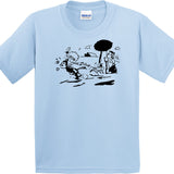 Krazy Kat Shirt Small Light Blue Gildan Men's Cotton Preshrunk Soft Tee